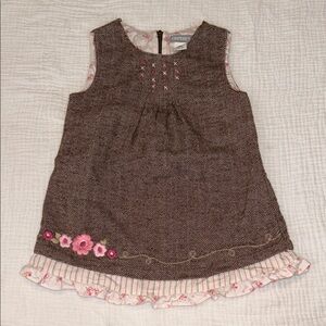 Carter's Brown Dress with Pink Floral Details